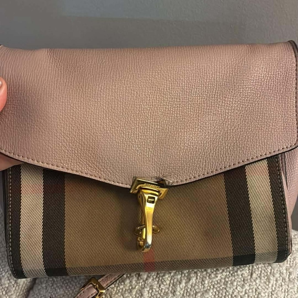 Burberry Pink and Tan Crossbody Bag with Gold Accent - Picture 2 of 4